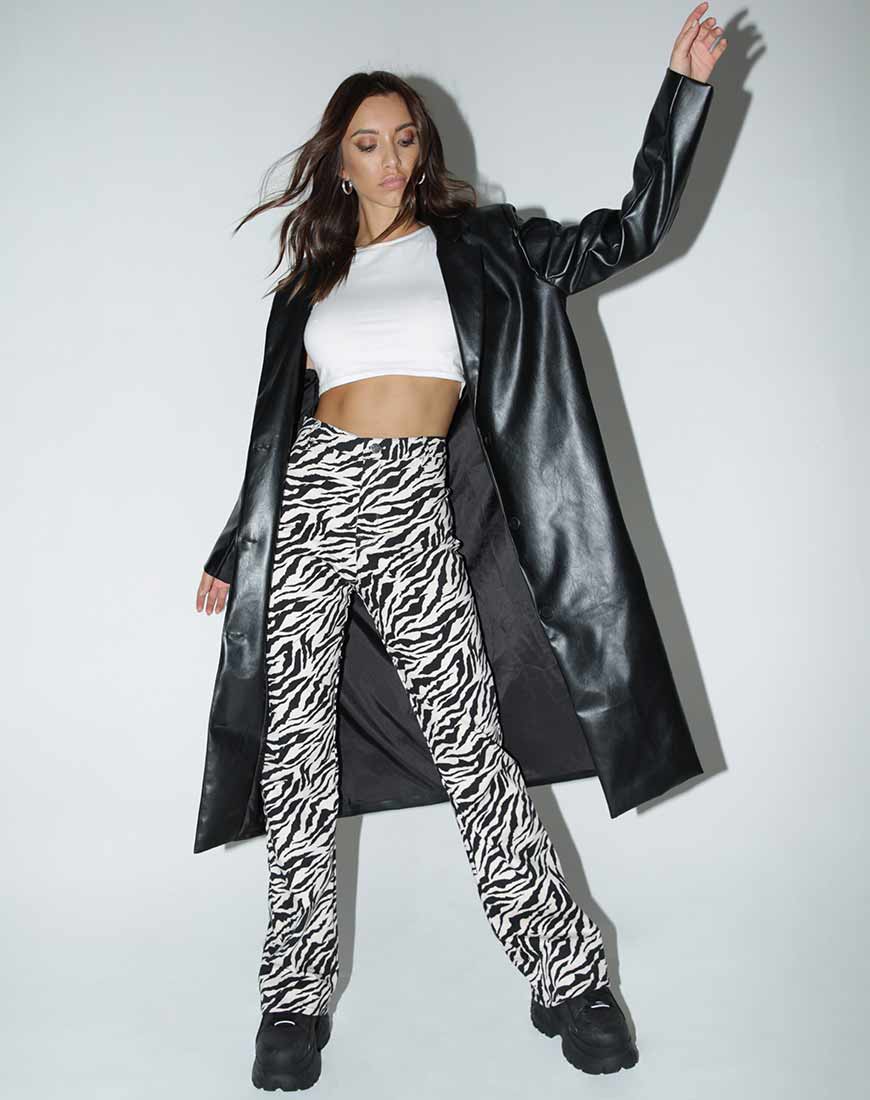 Zoven broek in 90's zebra zwart-wit