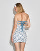 Afbeelding van Majken Mini Stropdasjurk met Blauw Wit Lintprint