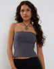 Afbeelding van Maribaya Longline Corset Top in Charcoal Soft Tailoring