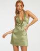 Afbeelding van Maruko Mini Dress in Satin Olive
