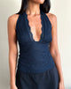 Afbeelding van Matua Halter Top in Clover Lace Navy