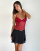 Afbeelding van Megara Strappy Top in Rood Kanten Mesh