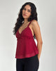 Afbeelding van Melinda Frill Cami Top in Chiffon Dieprood