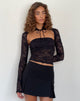 Afbeelding van Melvina Bandeau Top en Shrug Set in Kant Zwart