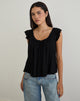 Afbeelding van Merisso Ronde Hals Keyhole Top in Zwart