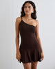 Afbeelding van Messac Asymmetrische jurk in Rayon Jersey Bittere Chocolade