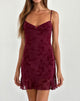 Afbeelding van Micaya Mini jurk in botanische bloem Maroon