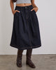 Afbeelding van Geplooide midi denim rok in Indigo