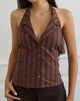 Afbeelding van Mikanu Button Down Blouse in Stripe Bruin
