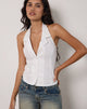 Afbeelding van Mikanu Knoopsluiting Blouse in Popeline Wit