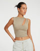 BEELD VAN Min Cutout Crop Top in Londen Mist