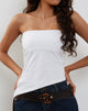 Afbeelding van Minase Asymmetrische Bandeau Top in Wit