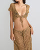 Afbeelding van Mirea Grown On Sleeve Shurg Top in Crochet Camel
