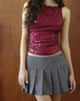 Afbeelding van Miriam Top in Drape Pailletten Maroon