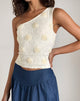 Afbeelding van Moira One Shoulder Top in Textured Rose Ivory