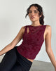 Afbeelding van Moni Vest Top in Botanical Flower Maroon