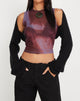 Afbeelding van Monlo Vest Top in Mesh Watercolour Wijn