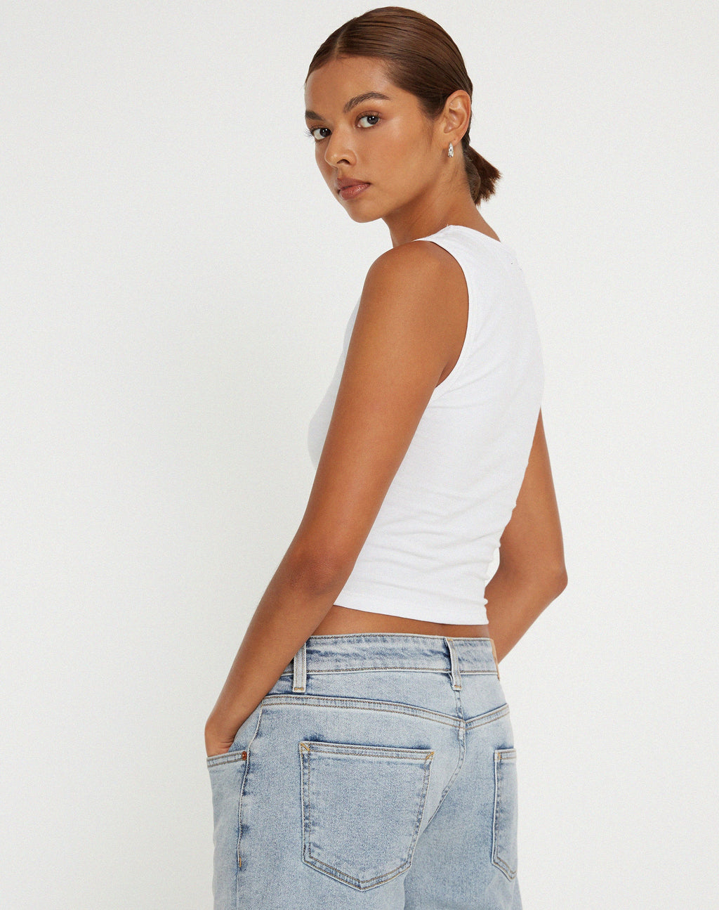 Monlo Vest Top in Wit