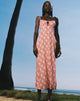 Afbeelding van Jelika Midi Dress in Bohemian Batik Maroon Peach