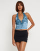 Afbeelding van Mutsuki Halterneck Top in Satin Slate