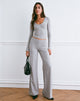 Afbeelding van Dorala Low Rise Broek met Oogjes in Grijs Marl