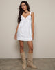 Afbeelding van Melda Tea Mini Dress in Popeline Wit