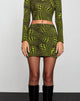Afbeelding van Kinan Bodycon Rok in Optic Polka Green