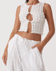 beeld van MOTEL X OLIVIA NEILL Nolan uitgesneden top in bubble-jersey, echt wit