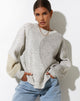 Afbeelding van Namari Trui in Abstract Splodge Beige, Paars en Olijf
