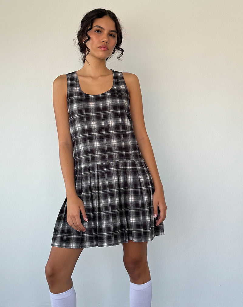 Namaya Mini Jurk in Zwart Wit Ruit