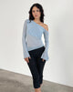 Afbeelding van Narcissa Asymmetrische Lange Mouw Top in Mesh Lichtblauw