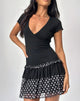 Afbeelding van Navya Wrap Mini Dress in Basic Polka Zwart