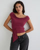 Afbeelding van Neida Drape Top in Cupro Bourgondië