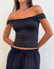 Afbeelding van Nesel Bardot Top in Slinky Kant Zwart