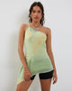 Afbeelding van Nesrin One Shoulder Longline Top in Geel Aquarel