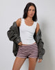 Afbeelding van Nikaya Shorts in gebreide streep roze en bruin