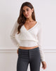 Afbeelding van Nilza Wrap Top in gebreid gebroken wit