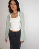 Afbeelding van Nobila Shrug Top in Sage Textured Crochet
