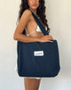 Afbeelding van Nola Totebag in Navy met Motel Love borduursel