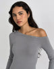Afbeelding van Noraba One Shoulder Top in Grijs met Oogjes