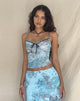 Afbeelding van Norde Cami Top in Blauw Paisley Abstract Rustiek