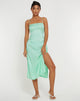 Afbeelding van Nosita Midi Dress in Satijn Zebra Mintgroen