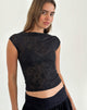 Afbeelding van Nova Top in Bloem Mesh Zwart