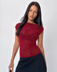 Afbeelding van Nova Top in Heart Flock Maroon