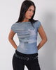 Afbeelding van Nova Top in Parlourprint Blauw