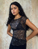 Afbeelding van Nova Top in Pailletten Mesh Zwart