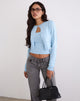 Afbeelding van Nuha Geribd Cropped Vest in Blauw