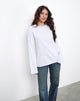 Afbeelding van OB Oversized T-shirt met lange mouwen in wit