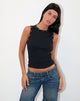 Afbeelding van Omari Eyelet Tank Top in Rib Zwart
