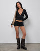 Afbeelding van Ophay Top in Jersey Zwart met studs